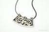 Vintage Silpada Retired Floral Curved Bar Slide Sterling Silver Necklace
