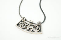 Vintage Silpada Retired Floral Curved Bar Slide Sterling Silver Necklace