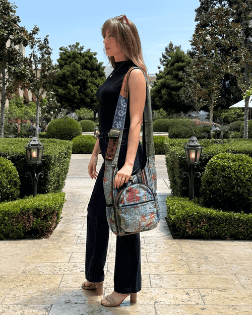 Kathmandu Collection Vintage Patchwork Hobo Bag with Water Bottle Pockets Jupiter Gear