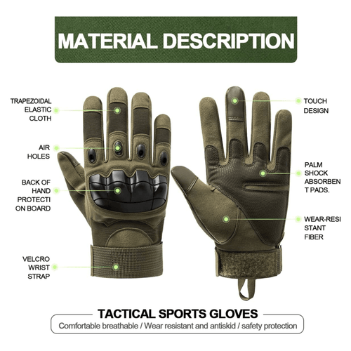 Tactical Military Airsoft Gloves for Outdoor Sports, Paintball, and Motorcycling with Touchscreen Fingertip Capability Jupiter Gear