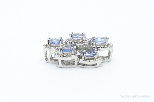 Designer Stauer Iolite Cubic Zirconia Sterling Silver Pendant