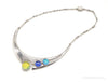 Designer Sheri Liebert Dichroic Glass Modernist Sterling Silver Necklace
