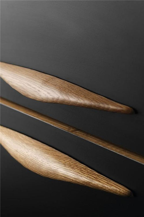 Lacquered Walnut "Manta" Wood Drawer Handles Euro • Knobs