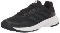 adidas Mens Gamecourt 2.0 Tennis Sneaker Black/Black/Grey 9.5