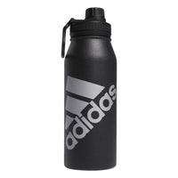 adidas Unisex 1 Liter (32 oz) Metal Water Bottle Black/Silver Metallic One Size