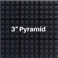 3 Inch Acoustic Foam Pyramid Style Panels - 13 Color Options