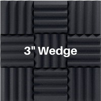 3 Inch Acoustic Foam Wedge Style Panels - 13 Color Options
