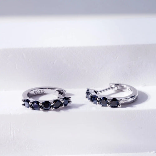 3mm Black Moissanite Stud Earrings 925 Sterling Silver Certified Gift