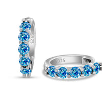 3mm Moissanite 10-Stone Stud Earrings 925 Sterling Silver For Women