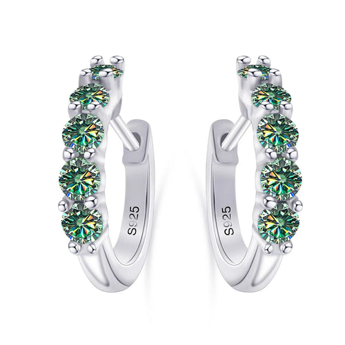 3mm Moissanite 10-Stone Stud Earrings 925 Sterling Silver For Women