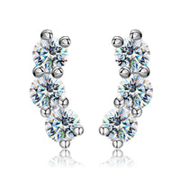 3mm Moissanite Diamond Stud Earrings 925 Sterling Silver 18K White Gold Plated