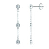 3mm VVS1 Moissanite Long Drop Tassel Earrings 925 Silver Bezel Set Dangle