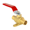 10 Pcs 1" PEX Crimp Drop Ear Ball Valve, Red (Lead Free)