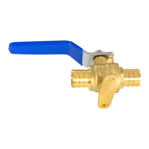 10 Pcs 1" PEX Crimp Drop Ear Ball Valve, Blue (Lead Free)