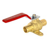 10 Pcs 1" PEX Crimp Drop Ear Ball Valve, Red (Lead Free)