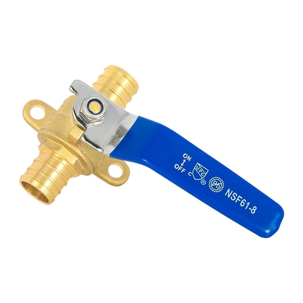 1" PEX Crimp Drop Ear Ball Valve, Blue (Lead Free) Plumbingsell