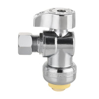 10 Pcs 1/2" Push Connect x 3/8" Compr. Angle Stop Valve, New Handle (Lead Free) Plumbingsell