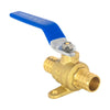 10 Pcs 1" PEX Crimp Drop Ear Ball Valve, Blue (Lead Free)