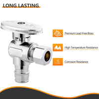 1/2" PEX Expansion x 3/8" OD Compr. Angle Stop Valve, 1/4 Turn (Lead Free) Plumbingsell