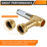 3/4" Swivel FHT x 3/4" MHT Water Hammer Arrestor Tee for Washing Machine, Stainless Steel Plumbingsell