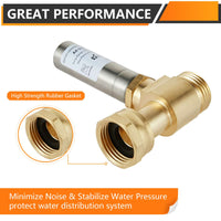 3/4" Swivel FHT x 3/4" MHT for Washing Machine, Water Hammer Arrestor Tee, Stainless Steel Plumbingsell