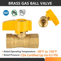 3/4" FNPT Gas Valve, Yellow