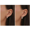 4-Stone Drop Hoop Earrings 925 Sterling Silver Moissanite D VVS1 Clip