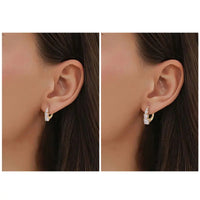 4-Stone Drop Hoop Earrings 925 Sterling Silver Moissanite D VVS1 Clip