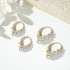 4-Stone Drop Hoop Earrings 925 Sterling Silver Moissanite D VVS1 Clip