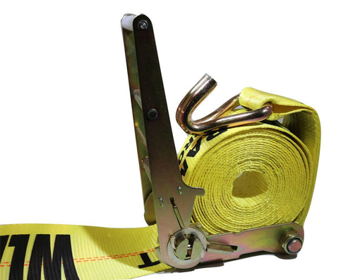 4" x 30 Ft Heavy Duty Flatbed Ratchet Strap w/ Wire Hooks RatchetStrap.Com