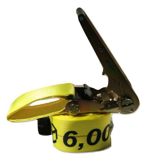 4" x 30 Ft Ratchet Strap w/ Flat Hooks | RED