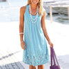 Coastal Cowgirl Boho Dress – Sleeveless Summer Dress with Floral Detail