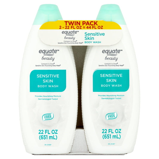 Equate Sensitive Skin Body Wash, 22 fl oz, 2 Pack EasyOptionXY LLC