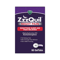 Vicks Zzz Quil Sleep Aid/Pain Reliever, Nighttime, Night Pain, Geltabs