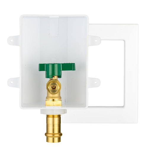 1/2" Copper Press Inlet, Ice Maker Outlet Box, with Installed 1/4 Turn Ball Valve Plumbingsell