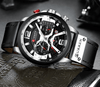 Men's Sports Waterproof Watch With Leather Belts, Chronometers And Large Numbers Details Luxury Watches Unique Design Excellent Gift