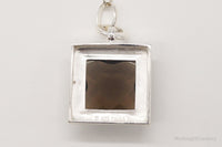 Designer Ross Simons Large Smoky Topaz Single Diamond Sterling Silver Necklace