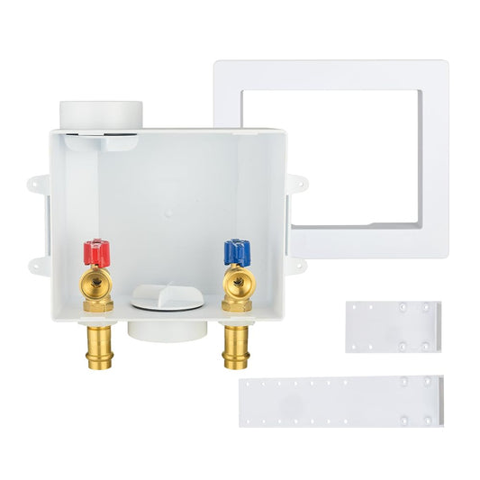 1/2" Copper Press Inlet, Washing Machine Outlet Box, Center Drain Plumbingsell