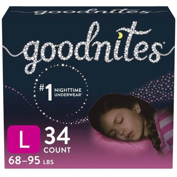 Goodnites Girls' Nighttime Bedwetting Underwear Size L, 34 Count EasyOptionXY LLC