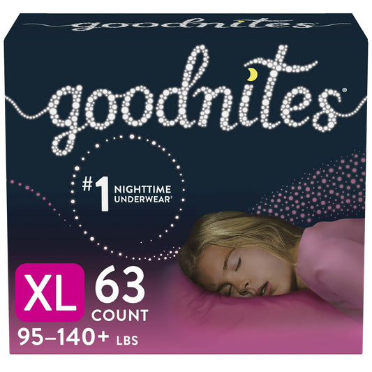 Goodnites Girls' Nighttime Bedwetting Underwear Size XL, 63 Count EasyOptionXY LLC