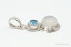Large Designer SAJEN Blue Topaz Moonstone Sterling Necklace Pendant