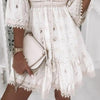 Lace Embroidered Romance Dress - Sweet and Fresh Floral Cotton Dress for Women