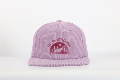 Purple corduroy SnapBack hat for toddlers and youth Keep the Littles Wild
