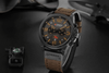 Retro  Waterproof Watch With Chronometers Steel Case And Leather Belts Unique Design Excellent Look Perfect Gift For Your Man