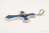 Designer Whitney Kelly Large Lapis Lazuli Cross Sterling Silver Pendant