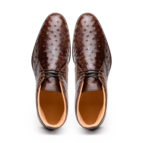 43-594-BRN MARCO Ostrich Quill Chukka Boot, Brown