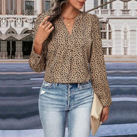 Wild West Leopard Print Top – Trendy Long Sleeved Cowgirl Top for Stylish Women