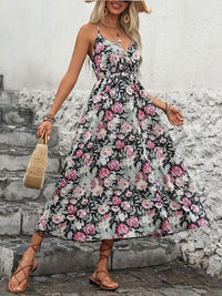 Thorns & Roses Cowgirl Dress | Sexy Floral V-neck Sleeveless Dress for Cowgirls