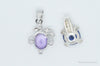 Diamonique Amethyst Cubic Zirconia Sterling Silver Necklace Pendants