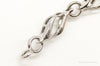 Designer JWBR Single Diamond Linked Sterling Silver Bracelet